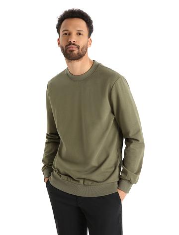 Loden Men's Icebreaker Merino Central II Long Sleeve Sweatshirt Hoodie | USA 1276FDNM